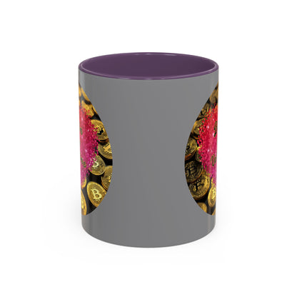 Bitcoin is My Valentine Grey Accent Mug by cypherpunkgear.com