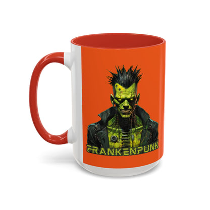 Frankenpunk Orange Accent Mug by CreepyCrafts.boo