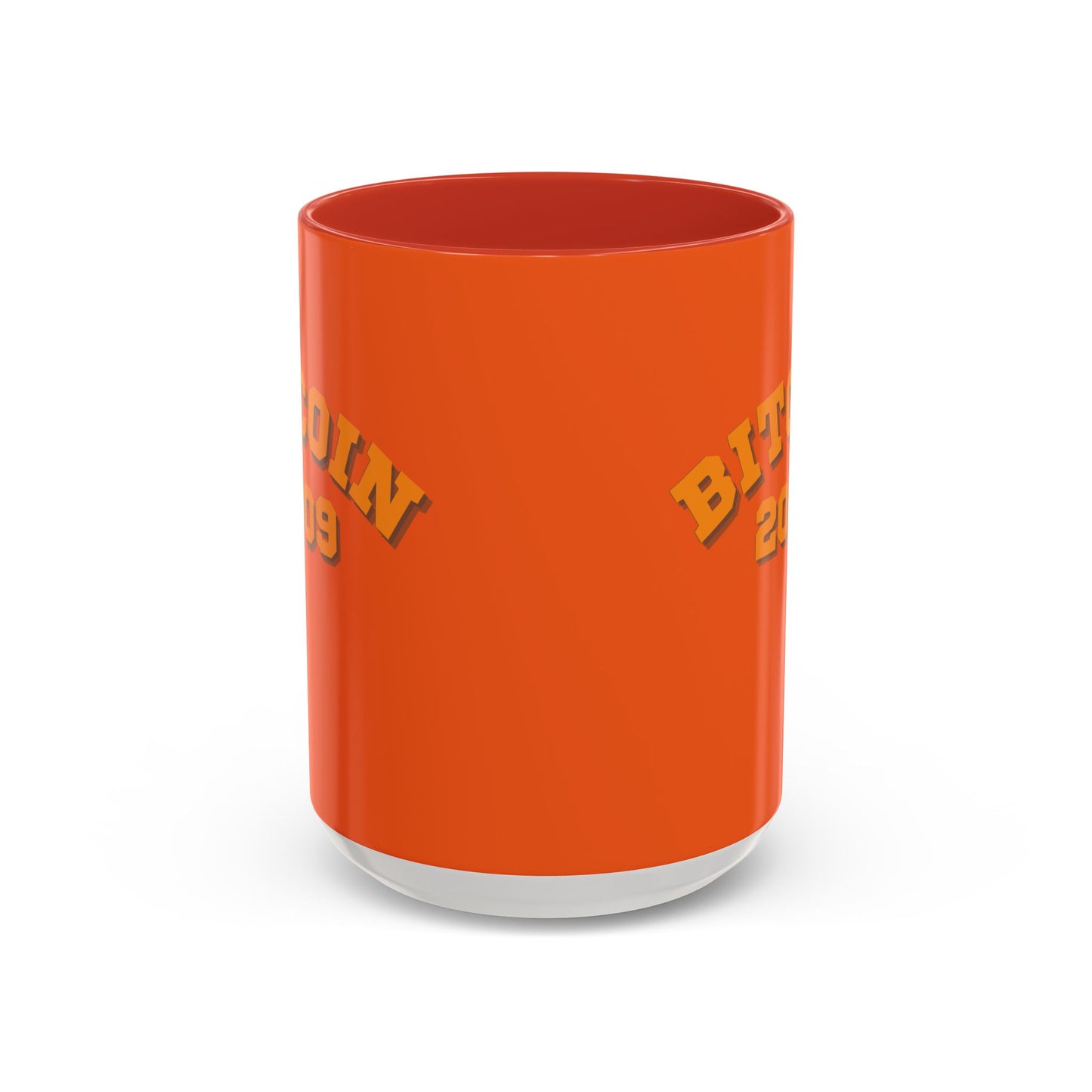 Bitcoin 2009 Orange Accent Mug by cypherpunkgear.com