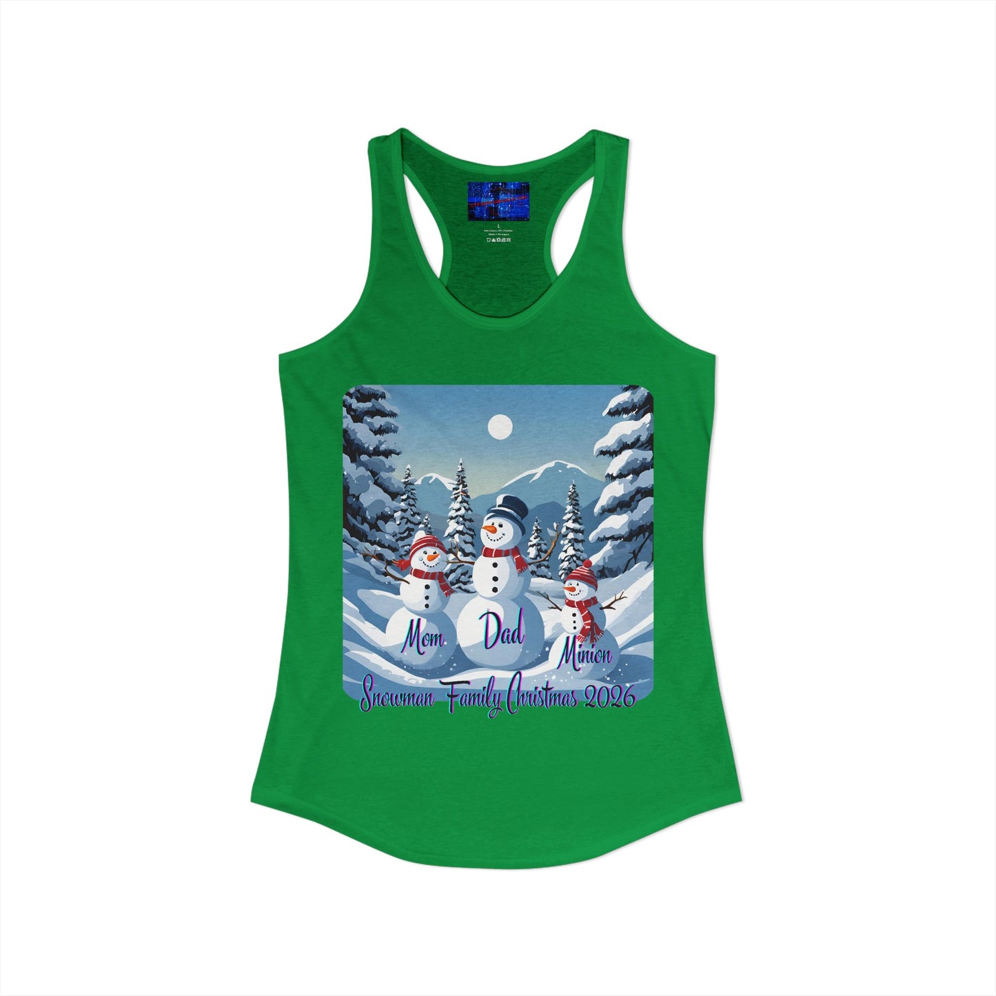 Snowman Family of 3 Women's Racerback Tank Top by cypherpunkgear.com