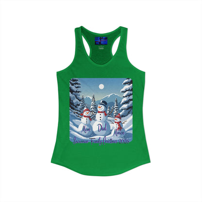 Snowman Family of 3 Women's Racerback Tank Top by cypherpunkgear.com