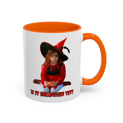 Is it Halloween yet? White Accent Mug by CreepyCrafts.boo