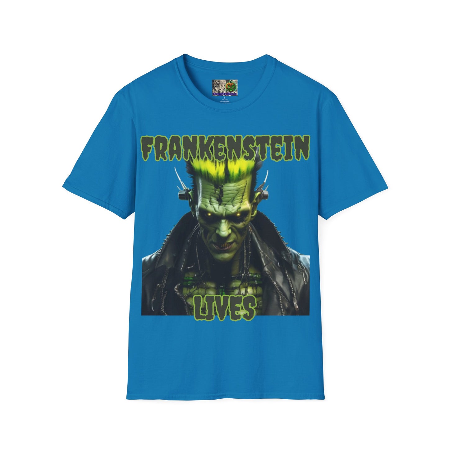 Frankenstein Lives Dark colors Unisex T-Shirt by CreepyCrafts.boo