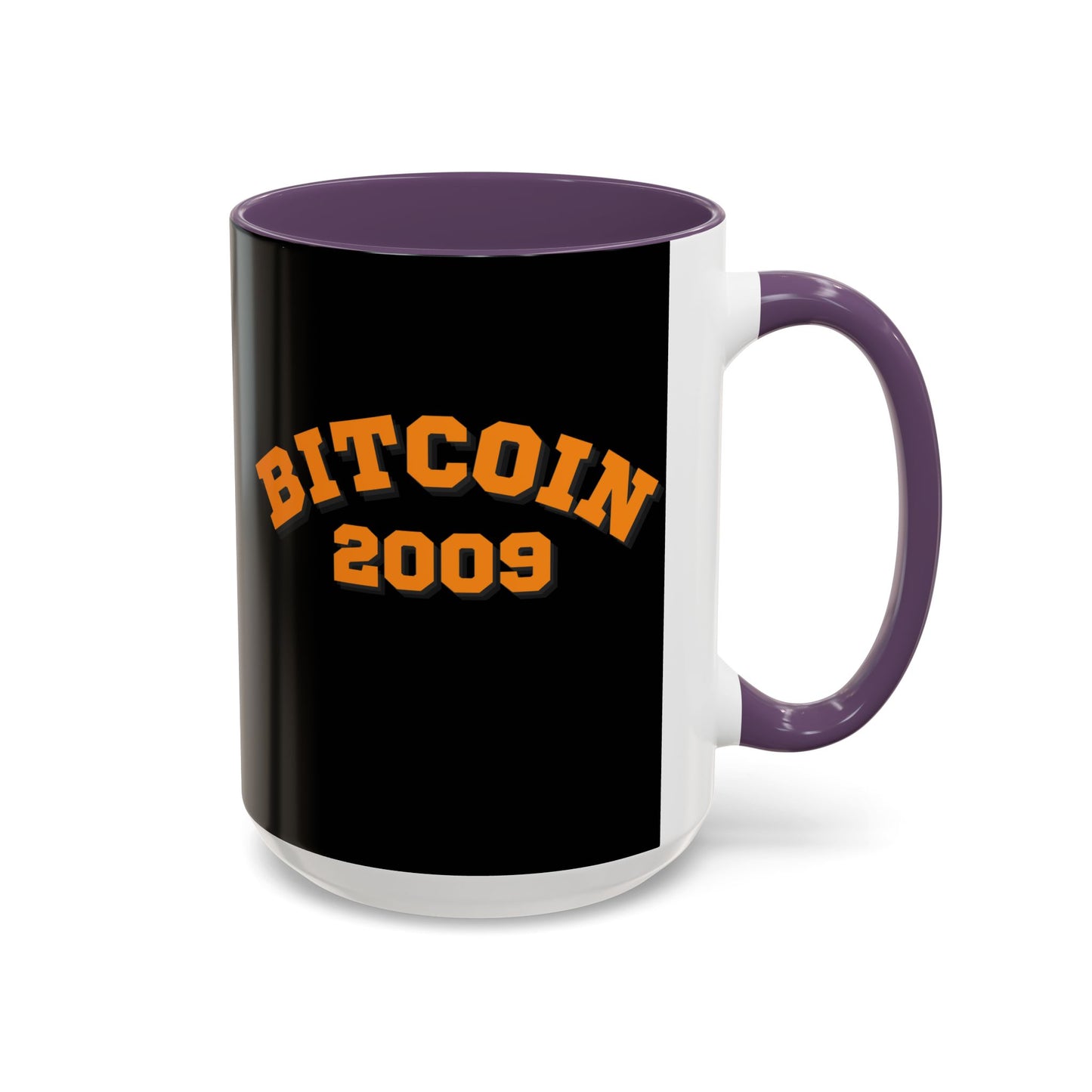 Bitcoin 2009 Black Accent Mug by cypherpunkgear.com