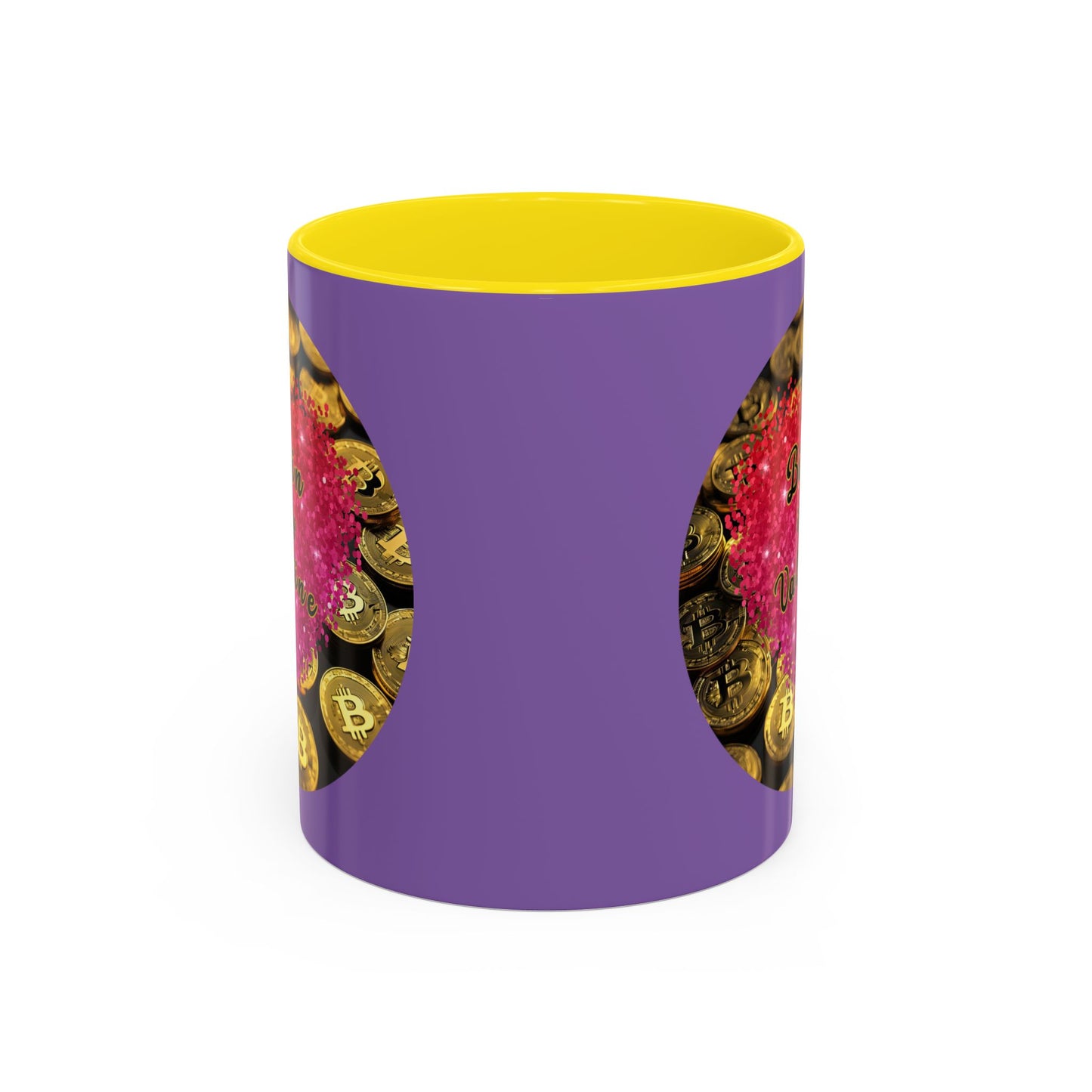 Bitcoin is My Valentine Light Purple Accent Mug by cypherpunkgear.com
