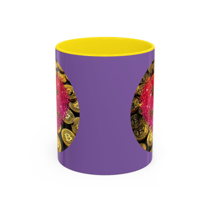 Bitcoin is My Valentine Light Purple Accent Mug by cypherpunkgear.com