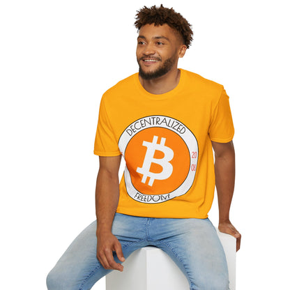 Bitcoin Decentralized Freedom LTcolors Unisex T-Shirt by cypherpunkgear