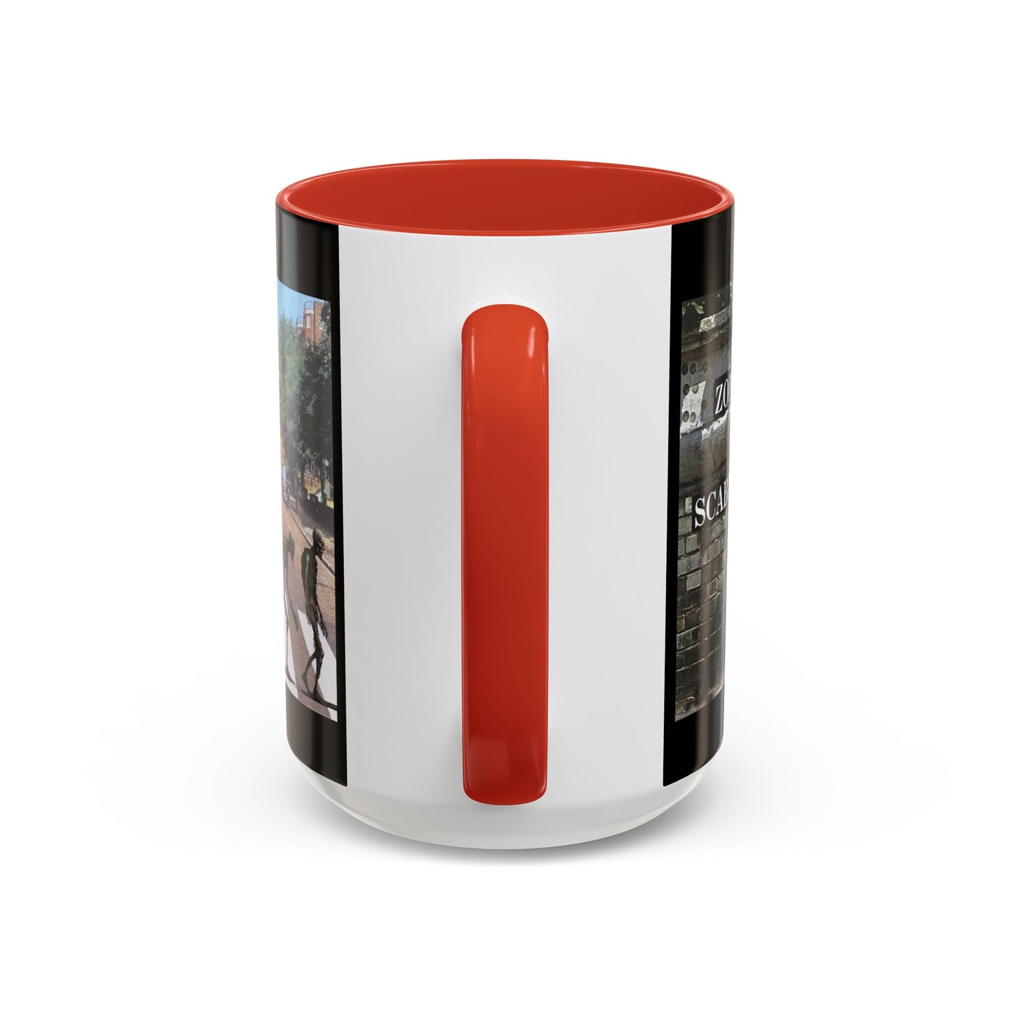 2-sided, Scabby Road Black Accent Mug by CreepyCrafts.boo