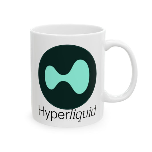 Hyperliquid Black font White Mug by cypherpunkgear.com