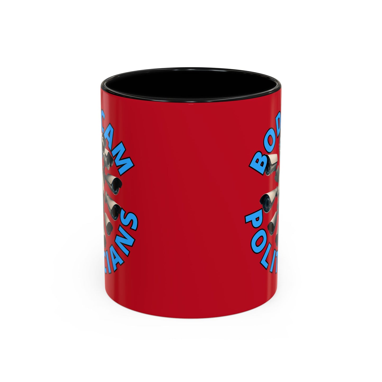 Bodycam the Politicians Cameras Red Accent Mug by cypherpunkgear.com