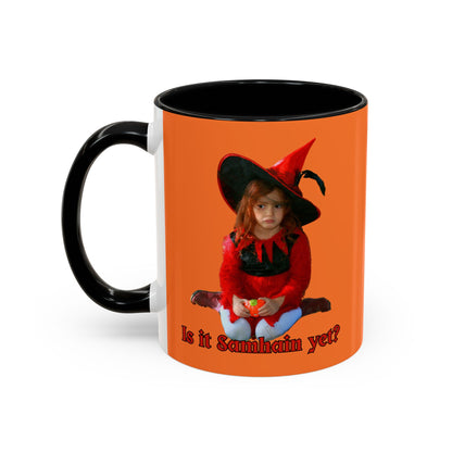 Is it Samhain yet? Orange Accent Mug by CreepyCrafts.boo