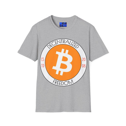 Bitcoin Decentralized Freedom LTcolors Unisex T-Shirt by cypherpunkgear