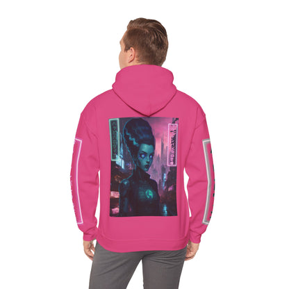 Neon Bride of Frankenstein Hoodie Unisex Hooded Sweatshirt by CreepyCrafts.boo
