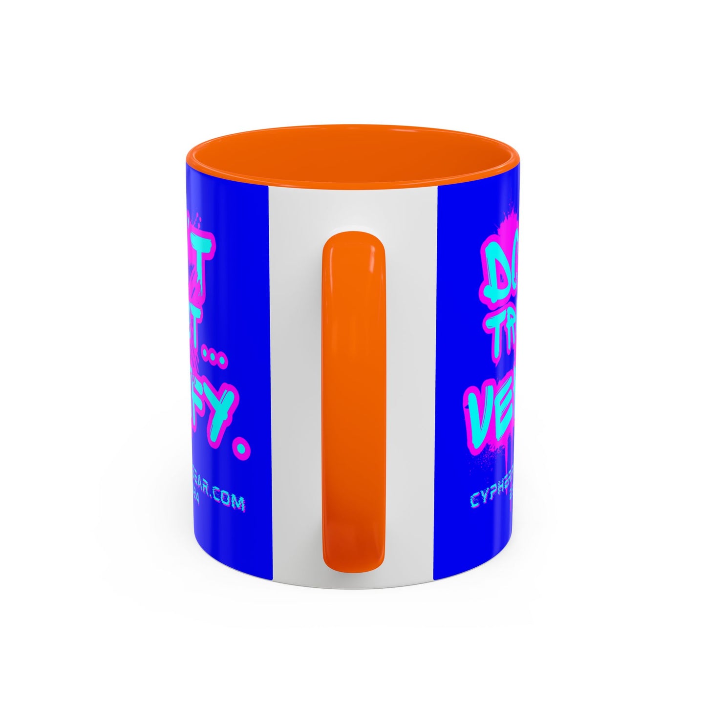 Don't Trust...Verify. Dark Blue Accent Mug by cypherpunkgear.com