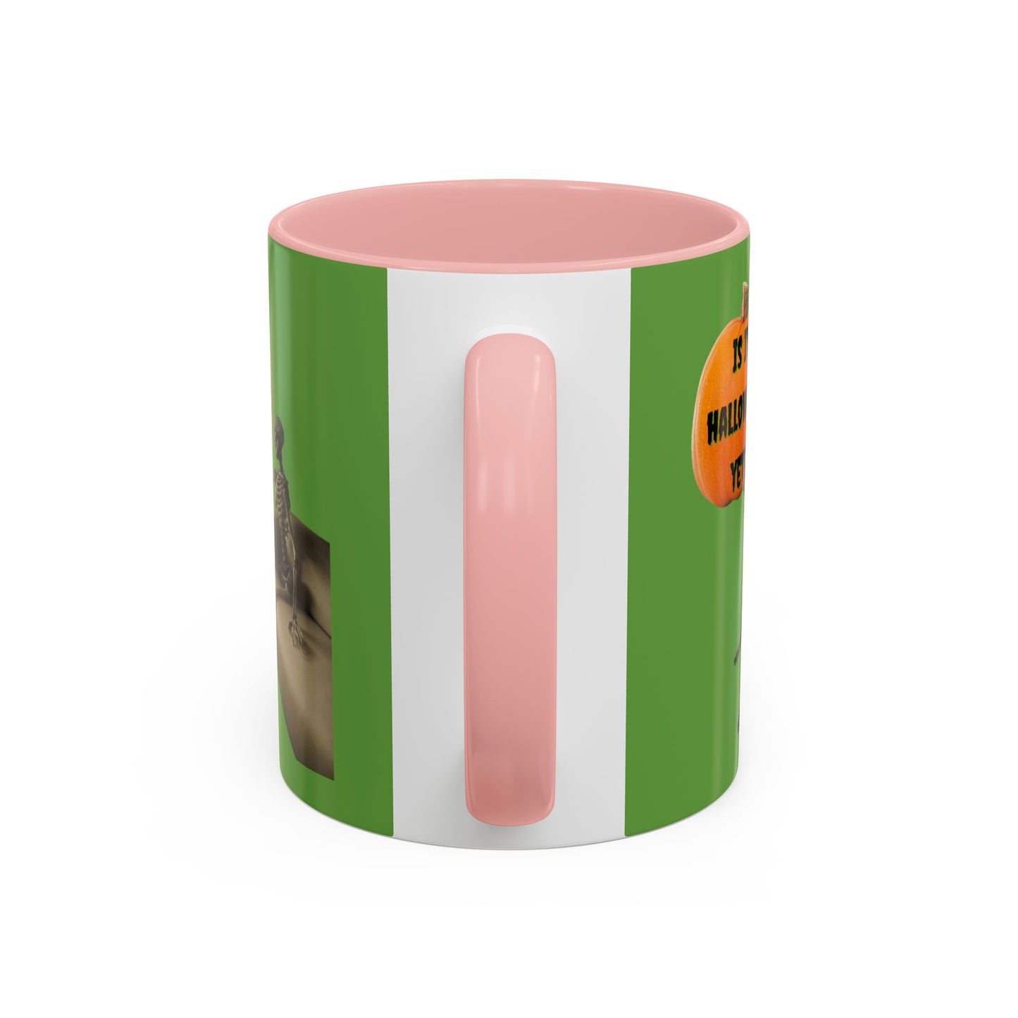 Is it Halloween yet? Skeleton's Pumpkin Accent Mug by CreepyCrafts.boo