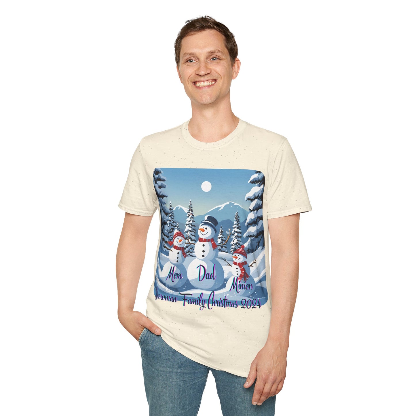 Snowman Family of 3 LTcolors Unisex T-Shirt by cypherpunkgear