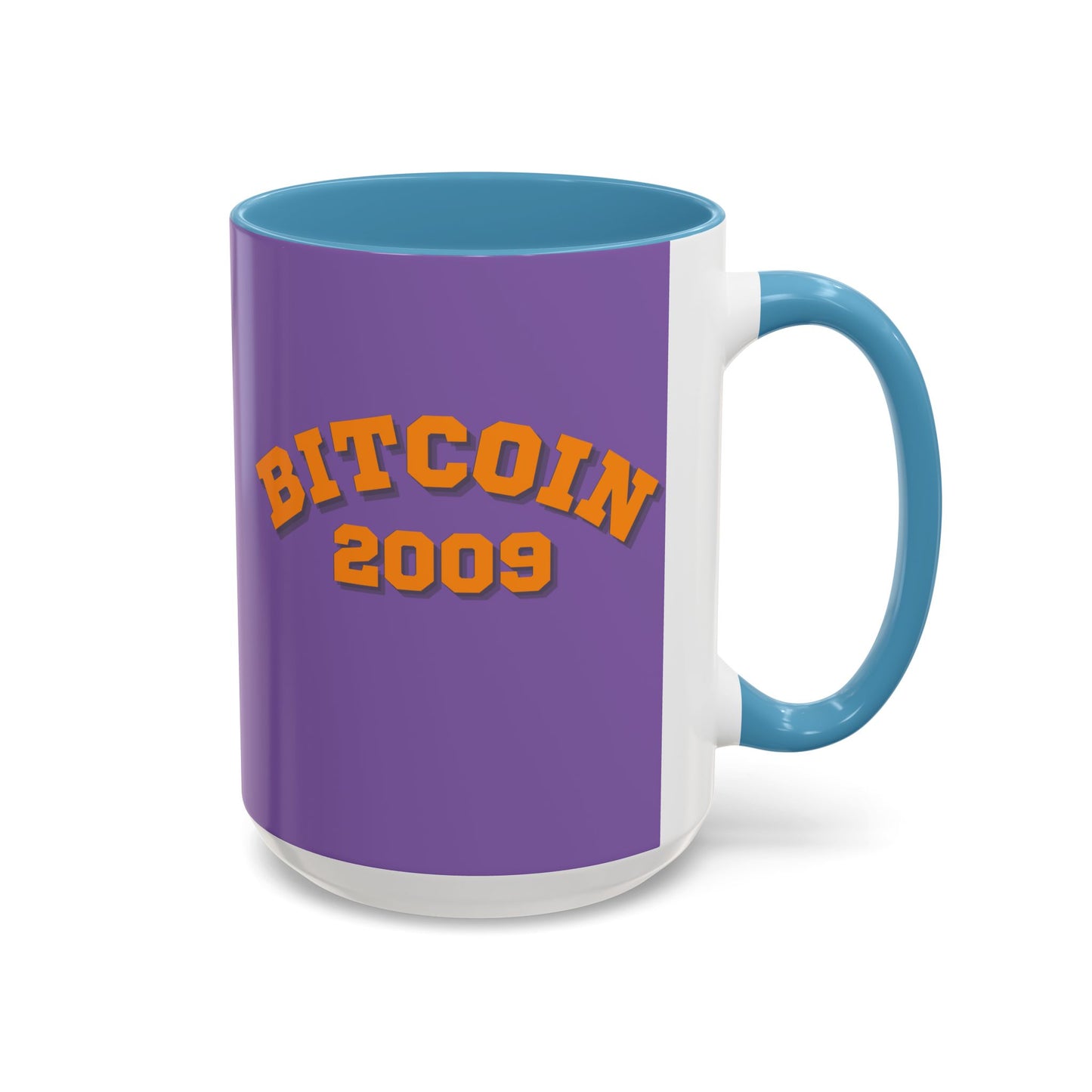 Bitcoin 2009 Light Purple Accent Mug by cypherpunkgear.com