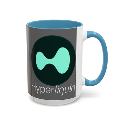 Hyperliquid White font Grey Accent Mug by cypherpunkgear.com