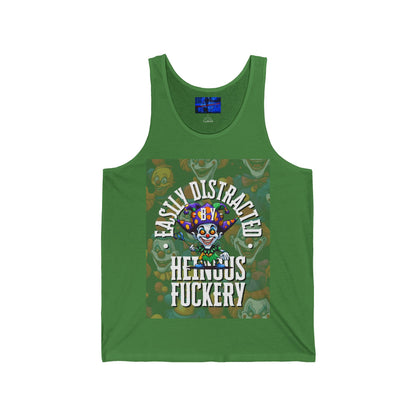 Easily Distracted by Heinous Fuckery Little Jincs Unisex Jersey Tank Top by cypherpunkgear.com