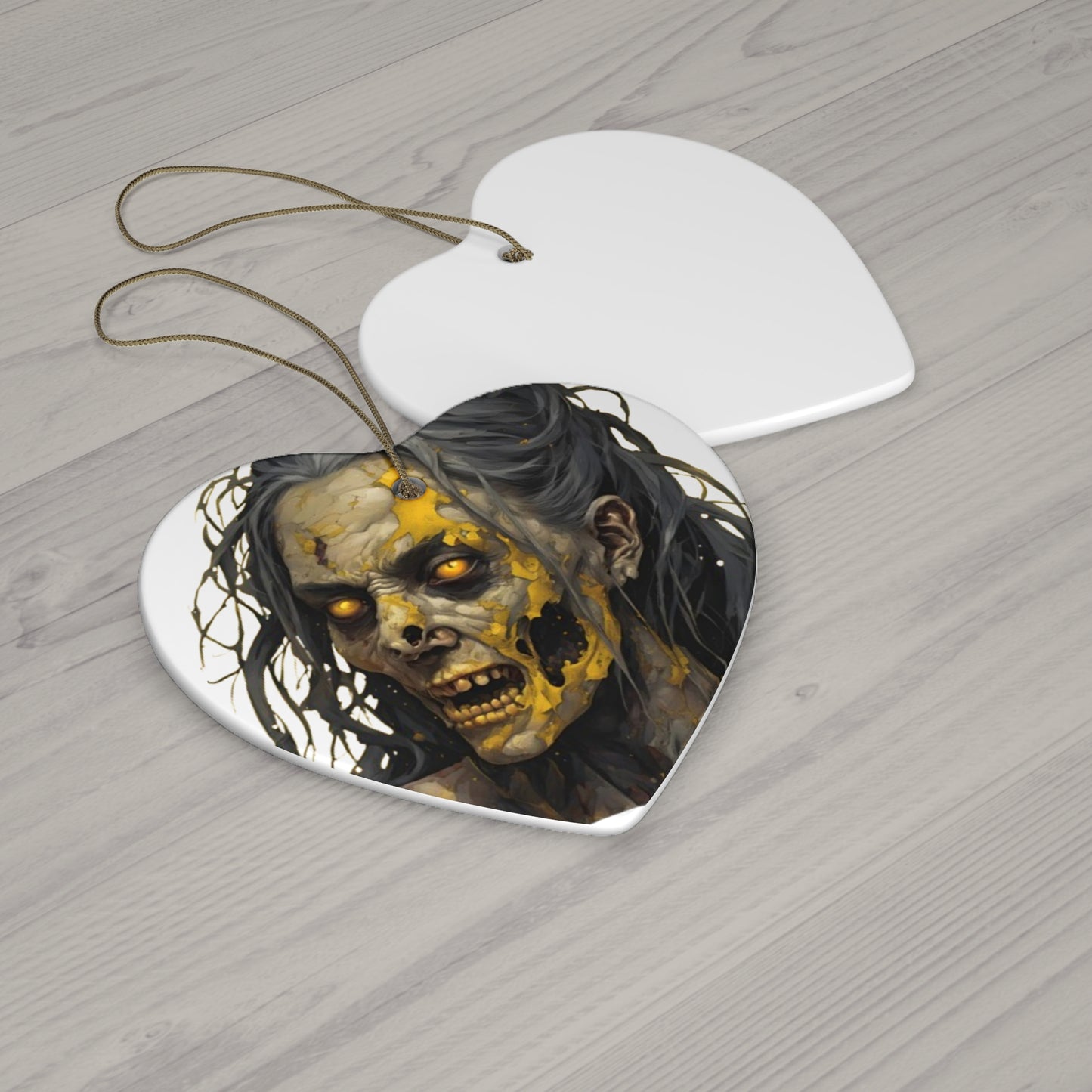 Rose Rottingham Has Risen Ceramic Heart Ornament by CreepyCrafts.boo