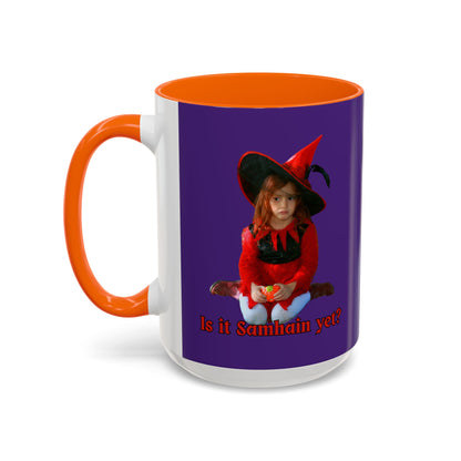 Is it Samhain yet? Dark Purple Accent Mug by CreepyCrafts.boo