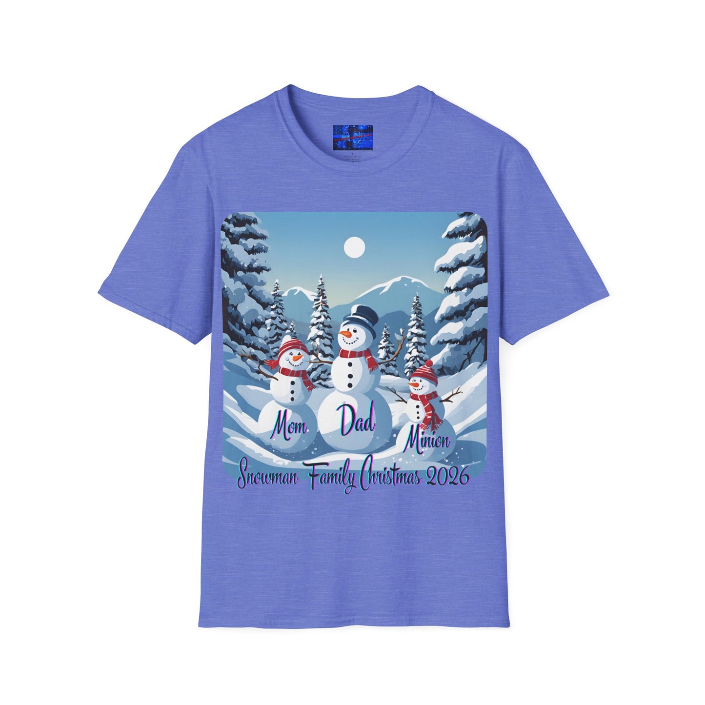Snowman Family of 3 Light colors Unisex T-Shirt by cypherpunkgear.com
