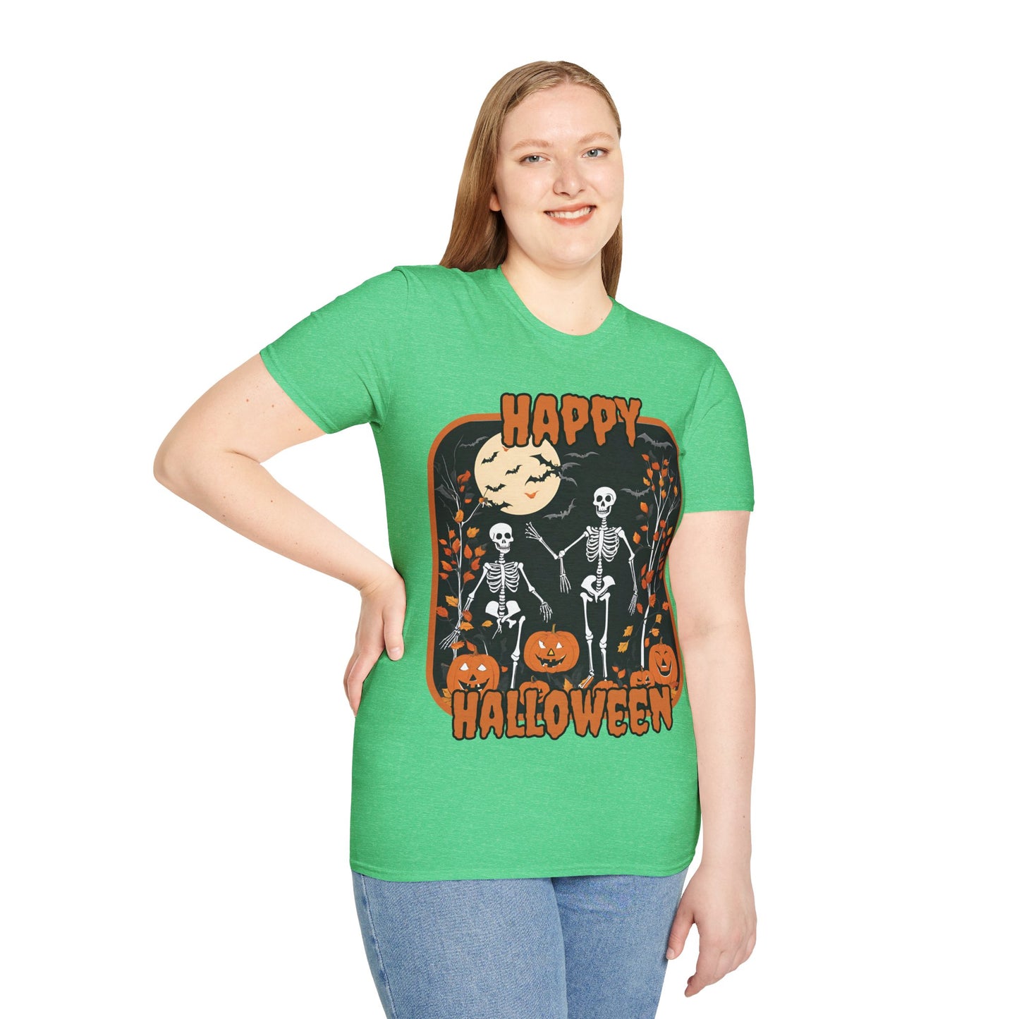 Spooktacular Skeletons of Halloween Dark colors Unisex T-shirt by CreepyCrafts.boo