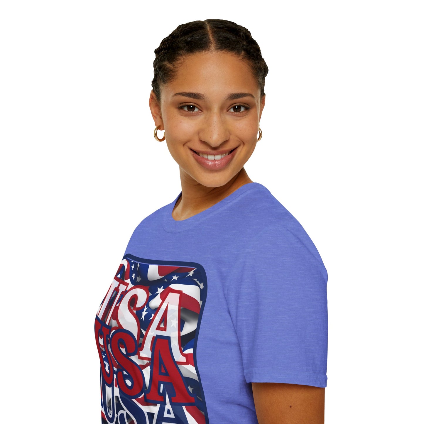 RED White and Blue USA Patriot Light colors Unisex T-Shirt by cypherpunkgear.com