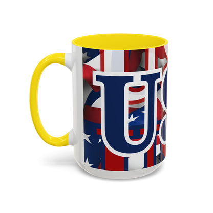 ¡EE.UU! ¡EE.UU! ¡EE.UU! ¡Patriota por cypherpunkgear! Taza de café decorativa (11, 15 oz)
