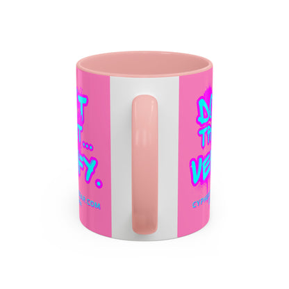 Don't Trust...Verify. Light Pink Accent Mug by cypherpunkgear.com