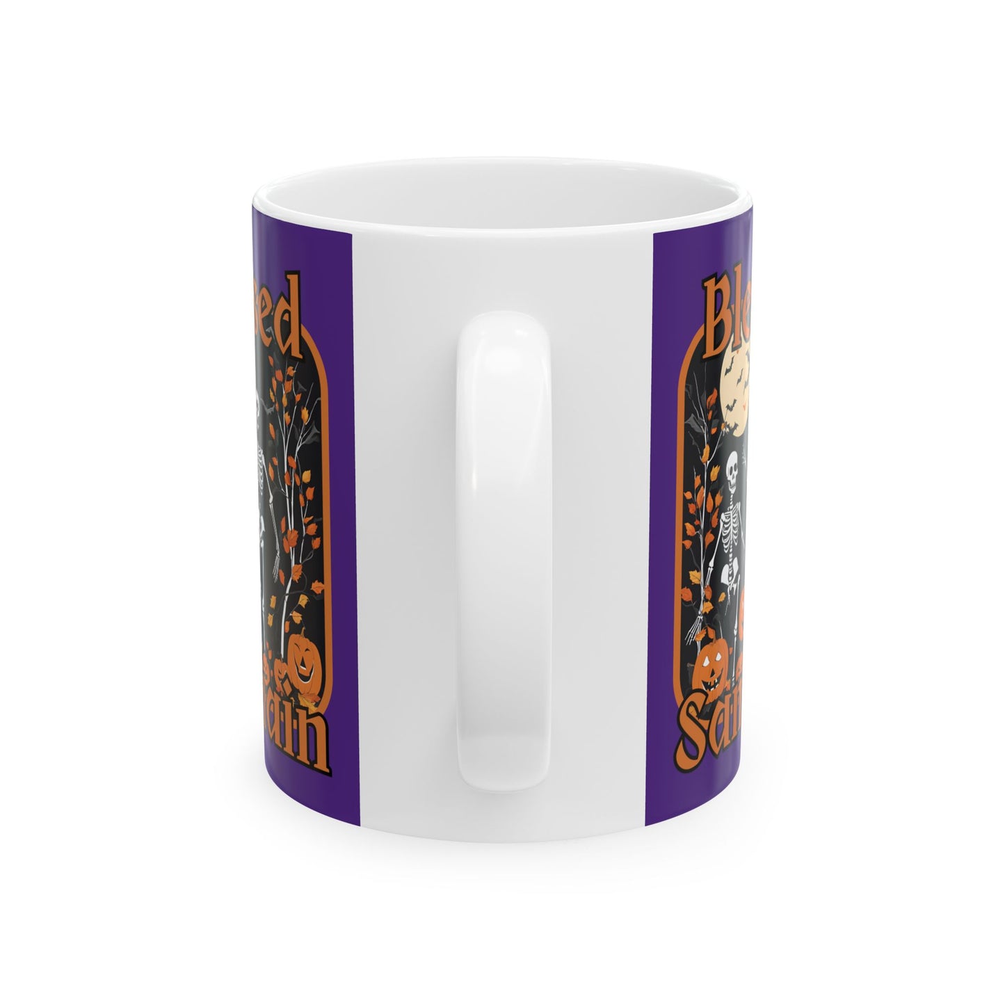 Spooktacular Skeletons of Samhain Purple Mug by CreepyCrafts.boo