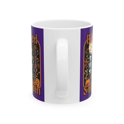 Spooktacular Skeletons of Samhain Purple Mug by CreepyCrafts.boo