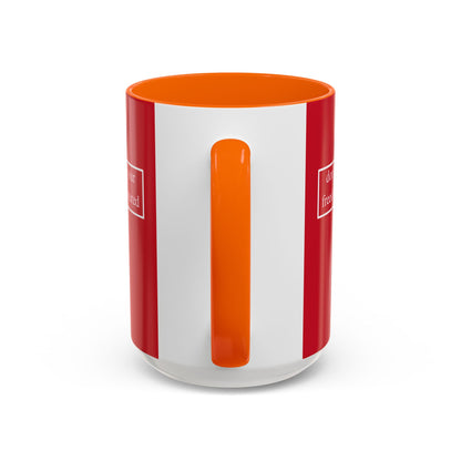 don't assume your freedoms are assured, White font, Red Accent Mug by cypherpunkgear.com