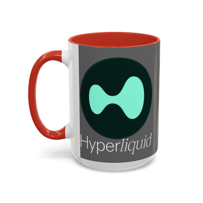 Hyperliquid White font Grey Accent Mug by cypherpunkgear.com