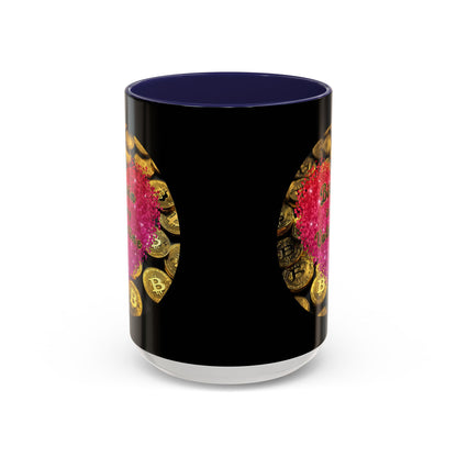 Bitcoin is My Valentine Black Accent Mug by cypherpunkgear.com