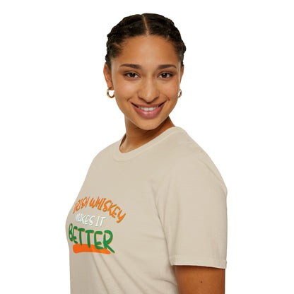 Irish Whiskey makes it better OWGfont LTcolors Unisex T-Shirt by cypherpunkgear.com
