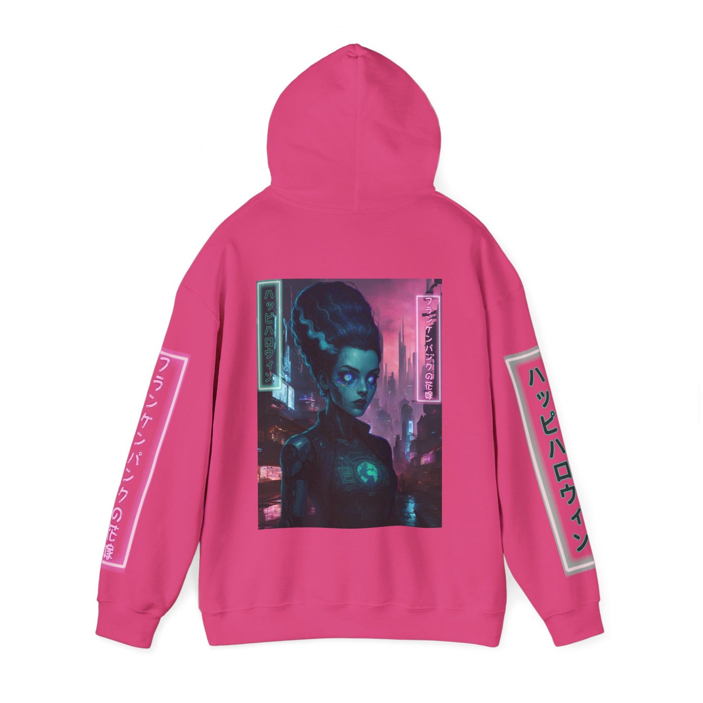 Neon Bride of Frankenstein Hoodie Unisex Hooded Sweatshirt by CreepyCrafts.boo