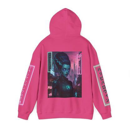 Neon Bride of Frankenstein Hoodie Unisex Hooded Sweatshirt by CreepyCrafts.boo
