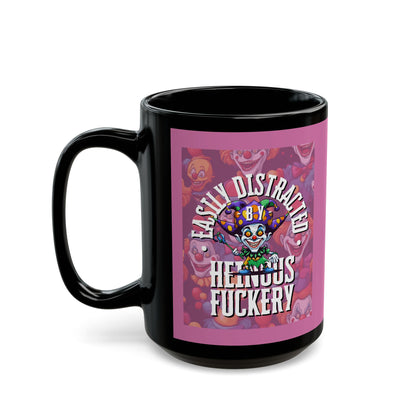 Easily Distracted by Heinous Fuckery Little Jinx Pink Mug by cypherpunkgear.com