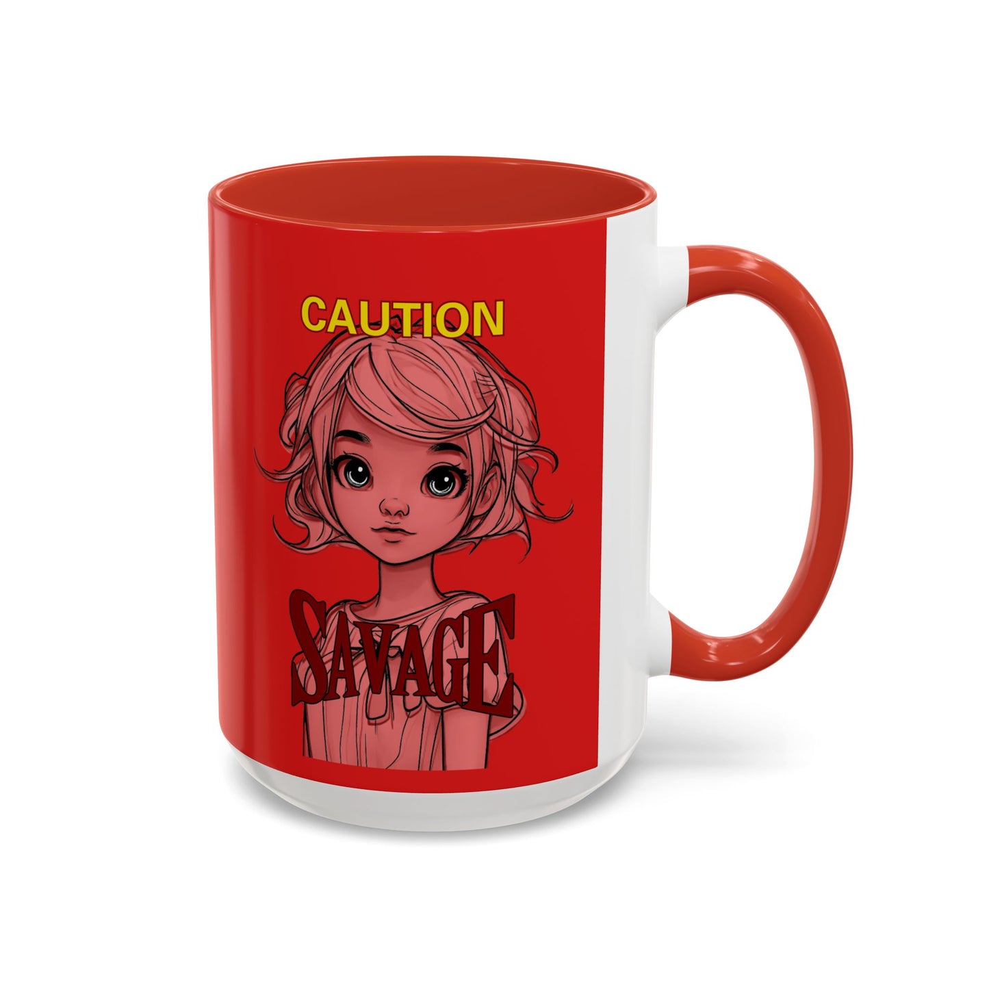 Caution, Savage Red Accent Mug by cypherpunkgear.com