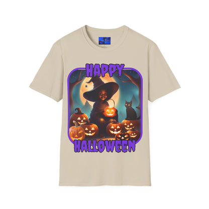 Happy Halloween Cute Witch PRfont LTcolors Unisex T-Shirt by cypherpunkgear