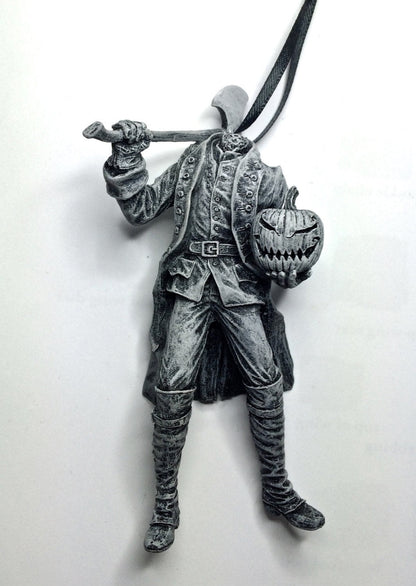 Headless Horseman Ornament, Hand Painted Resin Sculpture | Gothic Legend of Sleepy Hollow Figurine | Dark Art for Spooky Holiday Decor