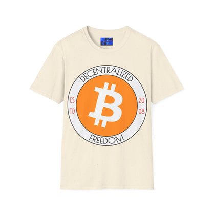 Bitcoin Decentralized Freedom LTcolors Unisex T-Shirt by cypherpunkgear