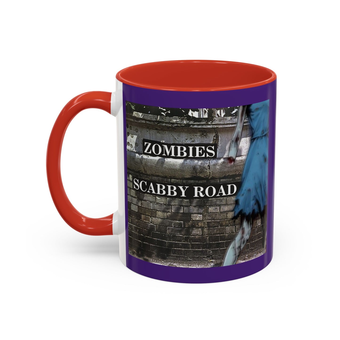 2-sided, Scabby Road Purple Accent Mug by CreepyCrafts.boo