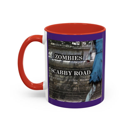 2-sided, Scabby Road Purple Accent Mug by CreepyCrafts.boo