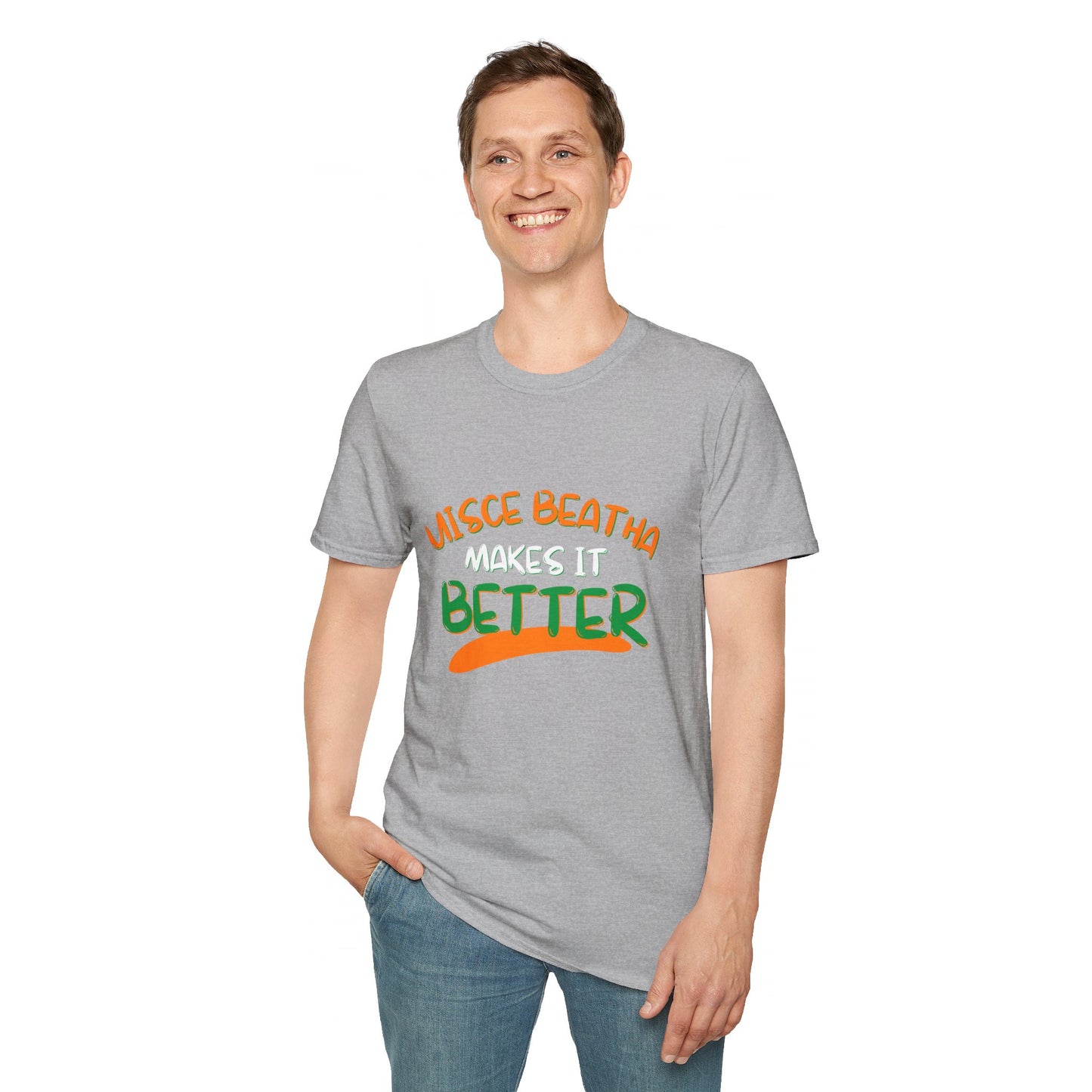 Uisce Beatha makes it better OWGfont LTcolors Unisex T-Shirt by cypherpunkgear