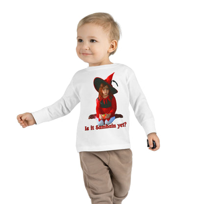 Is it Samhain yet? Toddler Long Sleeve Tee by CreepyCrafts.boo