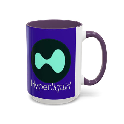 Hyperliquid White font Dark Purple Accent Mug by cypherpunkgear.com