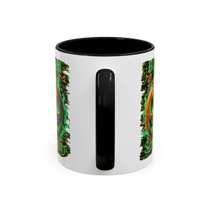 Blessed Samhain Green Jack White Accent Mug by CreepyCrafts.boo