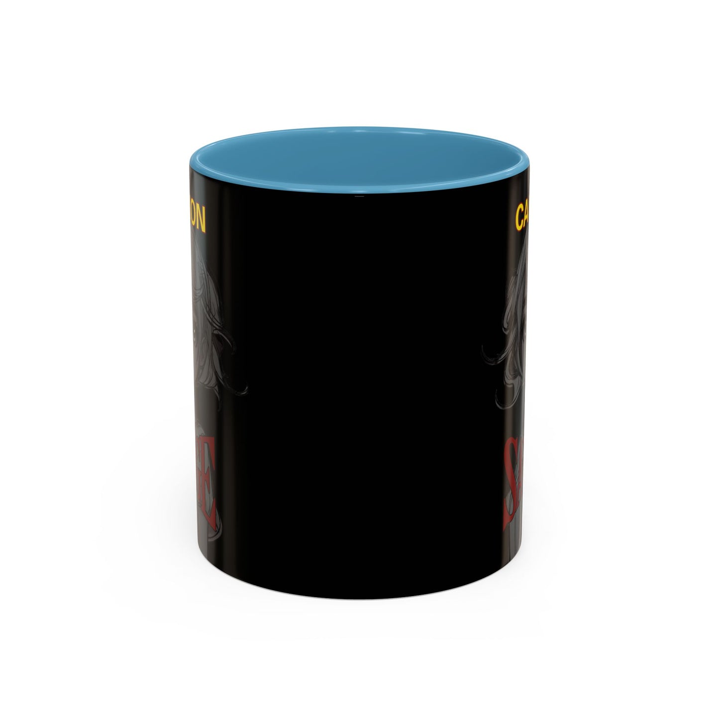 Caution, Savage Black Accent Mug by cypherpunkgear.com